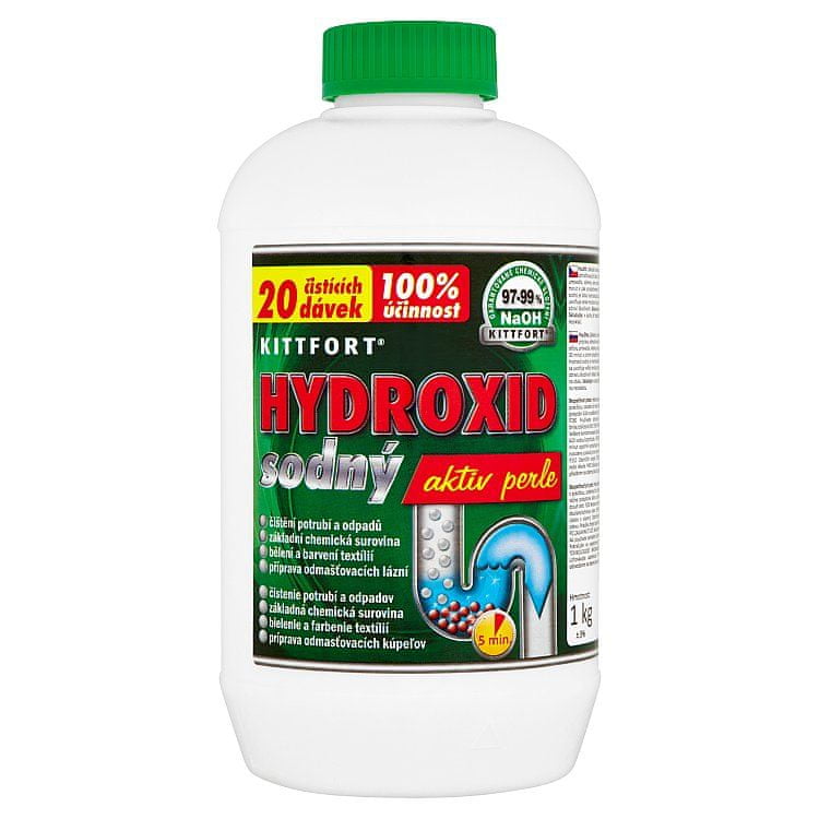 Hydroxid sodný - 1 kg, prípravok na odmastenie a čistenie odpadov a potrubí