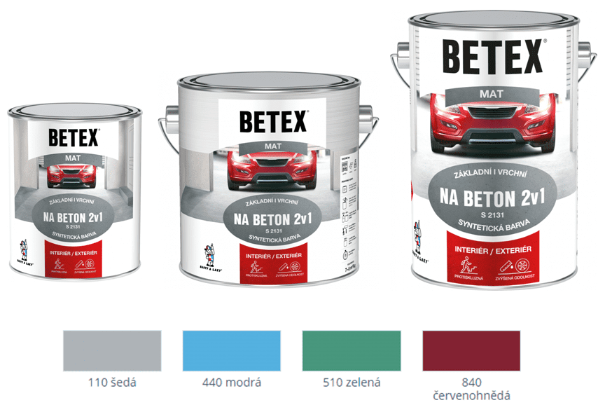 BETEX 2v1 NA BETON, syntetická farba na betón a minerálne povrchy – Obrázok 2