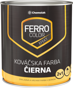 CHEMOLAK Ferro Color Efekt kováčska farba Čierna,2,5L www.pulzar.sk Farby Laky