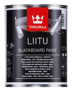 Tikkurila  LIITU BLACKBOARD PAINT  tabuľová farba Čierna matná,1L www.pulzar.sk Farby Laky